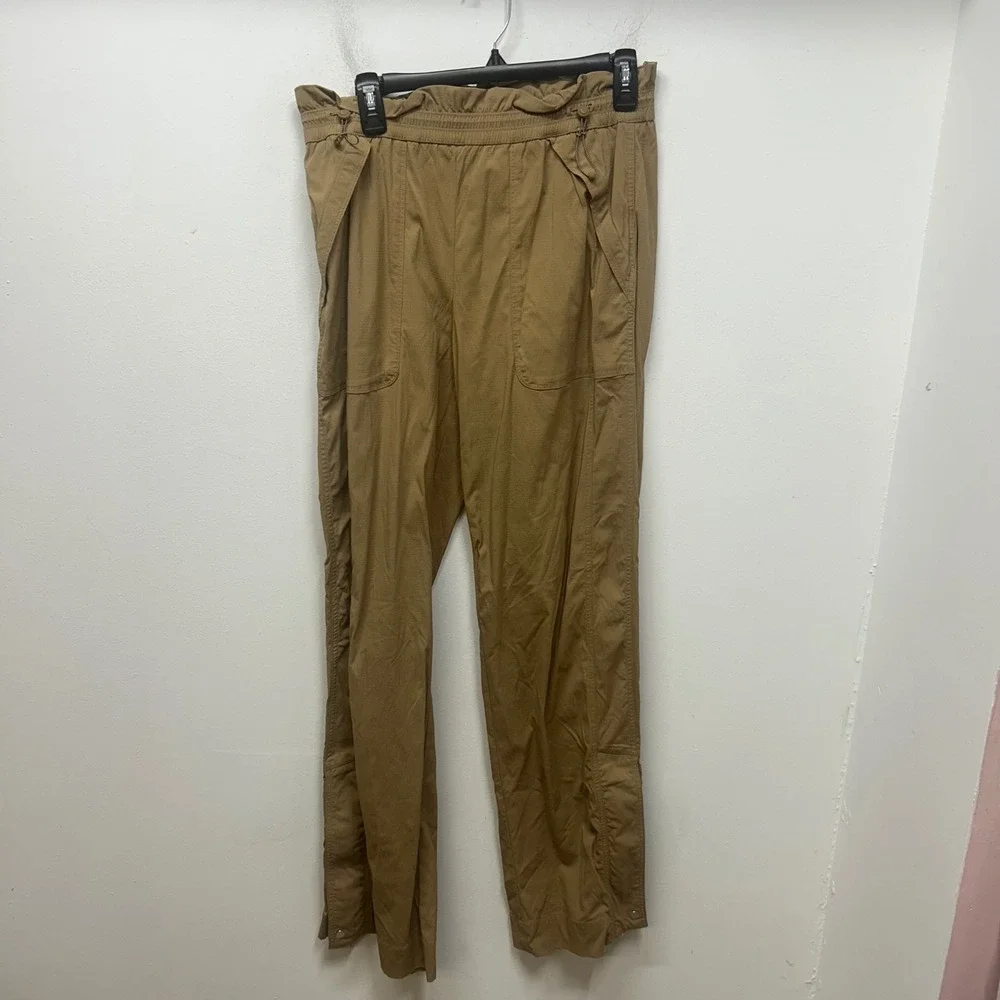 Athleta Trekkie High Rise Parachute Pant Big Sur tan outdoor gorpcore 8 tall - Picture 2 of 15